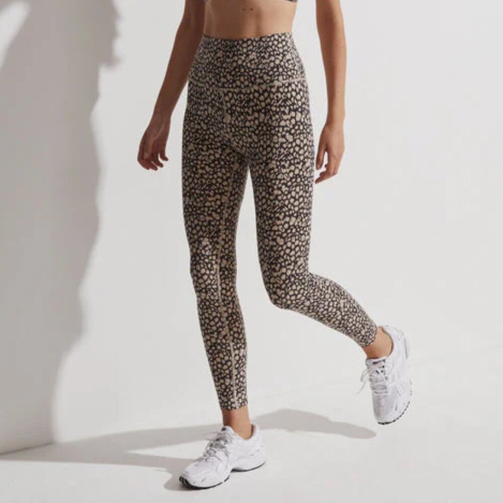 Varley Let's Move High Rise Legging 25 Tan Motion Spots Small